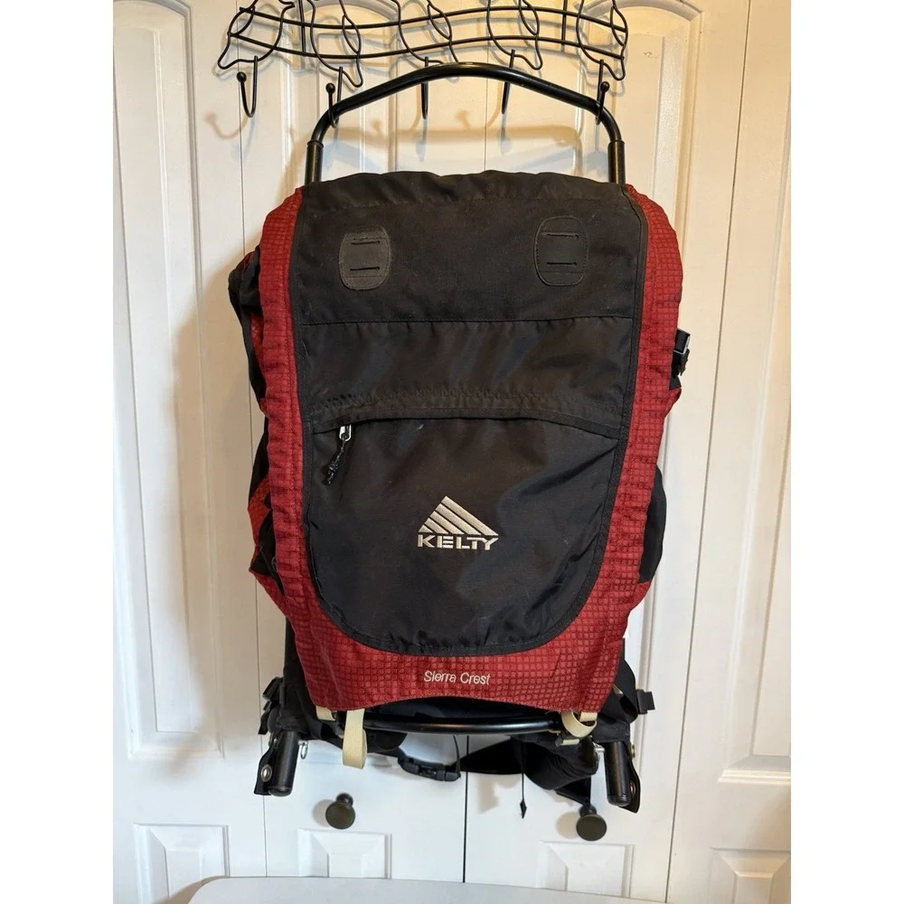 Vintage KELTY Large External Metal Frame Backpack  Sierra Crest Red Great Shape!